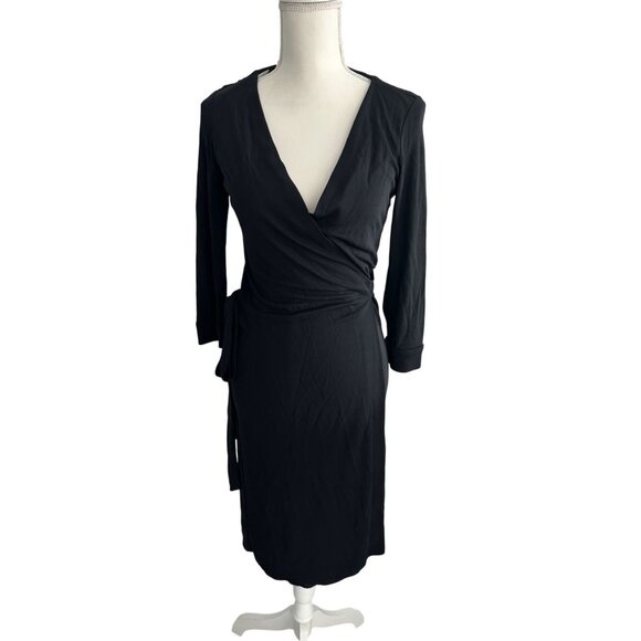 DIANE VON FURSTENBERG Classic Black Wrap Dress Size 4 - Picture 1 of 6